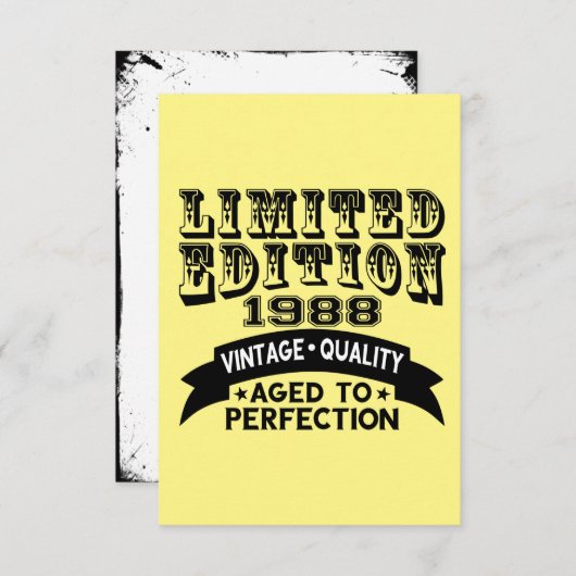 Funny 1988 Birthday Kaart Limited Edition (Voorkant / Achterkant)