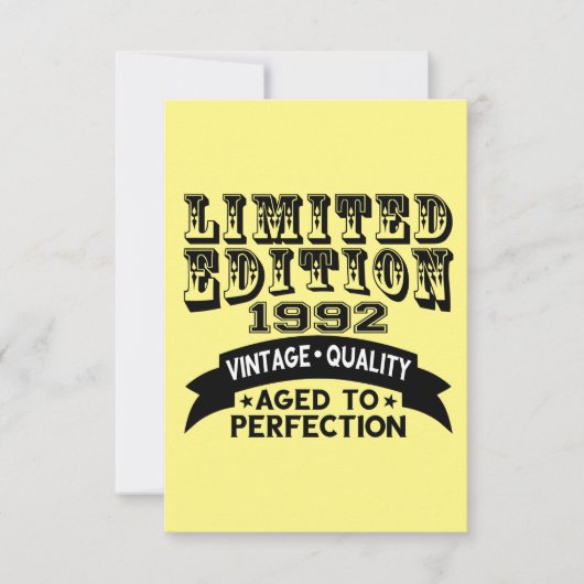 Funny 1992 Birthday Card Limited Edition Bedankkaart (Voorkant)