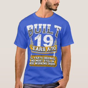 Funny 19th Birthday Shirt Vintage Built 19 Years A