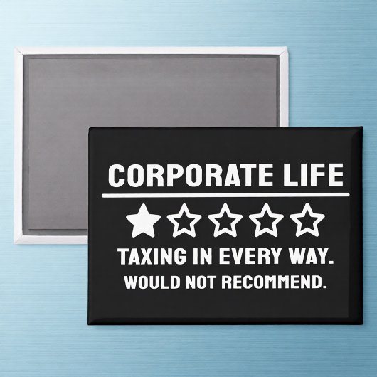 Funny 1-Star Corporate Life Review Fridge Magnet