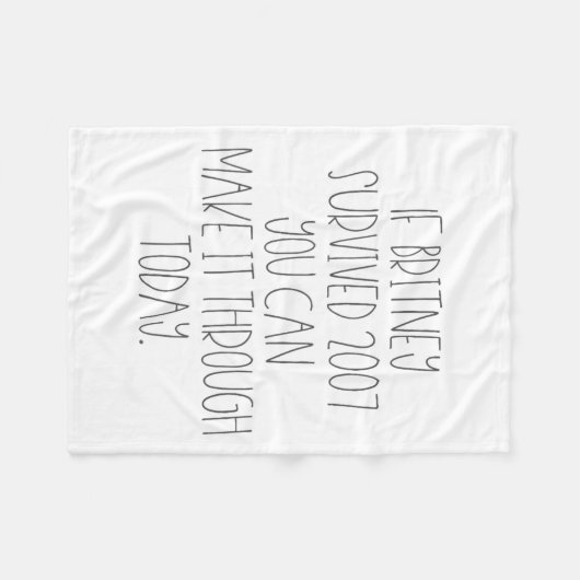 Funny 2007 Britney Motivational  Fleece Deken (Voorkant (Horizontaal))