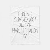 Funny 2007 Britney Motivational  Fleece Deken (Voorkant)
