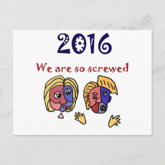 Funny 2016 Verkiezingsfrustratie Cartoon Briefkaart