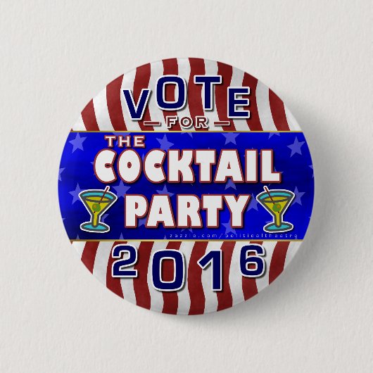 Funny 2016 Verkiezingsparodie Cocktail Party Ronde Button 5,7 Cm (Voorkant)