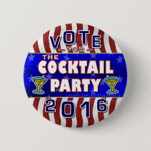 Funny 2016 Verkiezingsparodie Cocktail Party Ronde Button 5,7 Cm