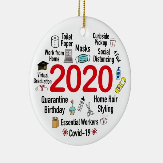 Funny 2020 Covid Quarantine Kerstmis Keepomwille Keramisch Ornament (Rechts)