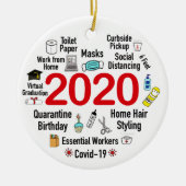 Funny 2020 Covid Quarantine Kerstmis Keepomwille Keramisch Ornament (Voorkant)