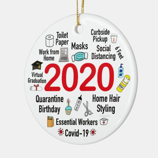 Funny 2020 Covid Quarantine Kerstmis Keepomwille Keramisch Ornament (Links)
