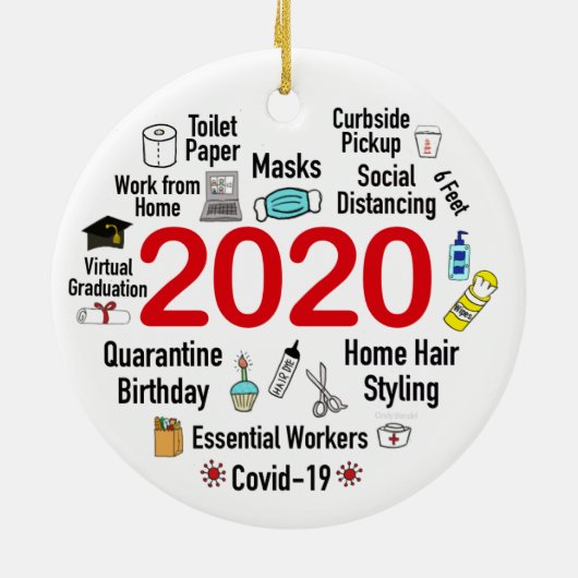 Funny 2020 Covid Quarantine Kerstmis Keepomwille Keramisch Ornament (Achterkant)