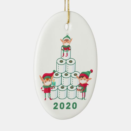 Funny 2020 Kerstmis Elf | Ornament toiletpapier (Rechts)