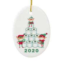 Funny 2020 Kerstmis Elf | Ornament toiletpapier