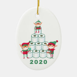 Funny 2020 Kerstmis Elf | Ornament toiletpapier