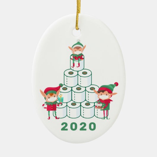 Funny 2020 Kerstmis Elf | Ornament toiletpapier (Voorkant)