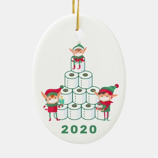 Funny 2020 Kerstmis Elf | Ornament toiletpapier (Achterkant)