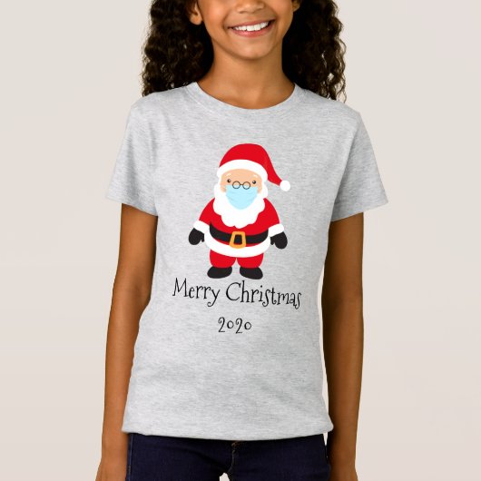 Funny 2020 Santa Merry-kerstmasker T-shirt (Voorkant)
