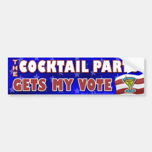 Funny 2020 Verkiezingsparodie Cocktail Party Bumpersticker