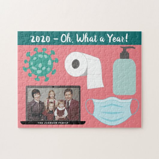 Funny 2020 virus patroonmasker toiletpapier 1 foto legpuzzel (Horizontaal)