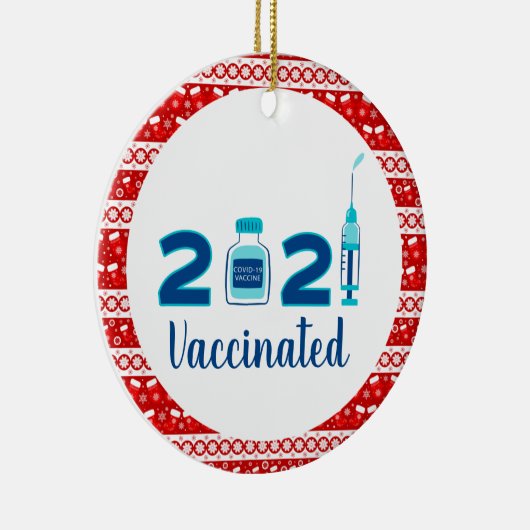 Funny 2021 christelijk vaccin ceramic ornament (Rechts)