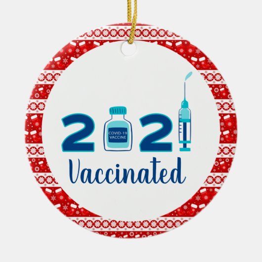 Funny 2021 christelijk vaccin ceramic ornament (Voorkant)