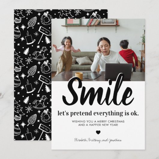 Funny 2021 Kerstmis Feestdagenkaart (Voorkant / Achterkant)