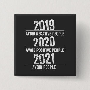 Funny 2021, Quarantine, Aeuropara, Zijdeloze mense Vierkante Button 5,1 Cm