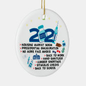 Funny 2021 vaccinkerst, herinnert zich 2021 keramisch ornament (Rechts)