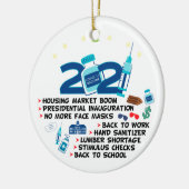 Funny 2021 vaccinkerst, herinnert zich 2021 keramisch ornament (Links)