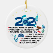 Funny 2021 vaccinkerst, herinnert zich 2021 keramisch ornament (Achterkant)