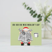 Funny 2022 Holiday Cartoon Feestdagenkaart (Staand voorkant)