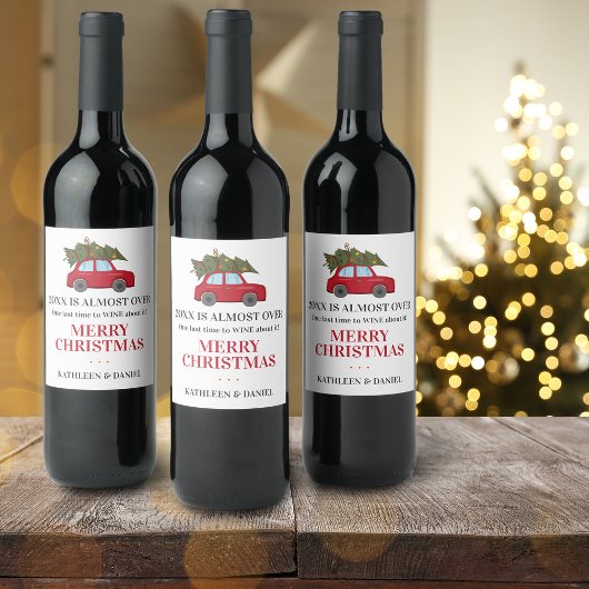 Funny 2022 is bijna over Greenery Name Holiday Wijn Etiket