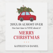 Funny 2022 is bijna over Greenery Name Holiday Wijn Etiket (Enkel label)