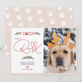 Funny 2022 roff script, pet kerstfoto feestdagenkaart (Voorkant / Achterkant)