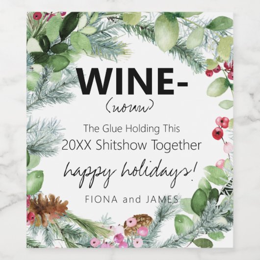 Funny 2022 Wine Glue Holding ons samen Greenery Wijn Etiket (Enkel label)