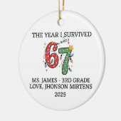 Funny 2025 Custom Teacher 6 7 Christmas Ornament (Links)
