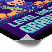 Funny 2025 Gamer Level Complete Master College Gra Poster (Hoek)