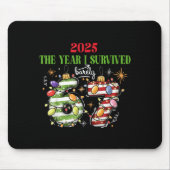 Funny 2025 The Year I Survived Barely 67 Christmas Muismat (Voorkant)