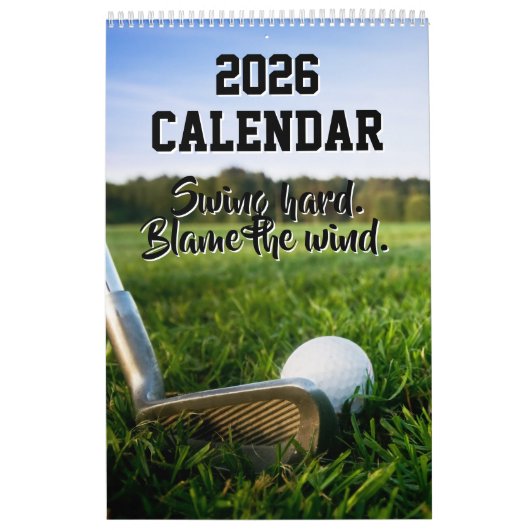 Funny 2026 Calendar Golf Quotes Golfer Dad Coach Kalender (Hoes)