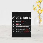 Funny 2026 Goals Hilarious New Year Sarcastic  Kaart (Gele Bloem)