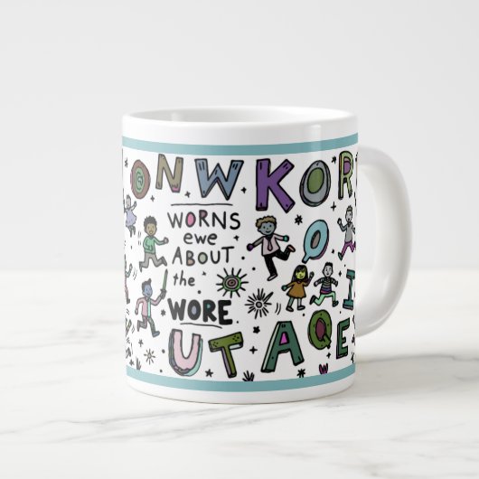 Funny 20oz Mug: Know Won Worns Ewe Grote Koffiekop (Voorkant rechts)