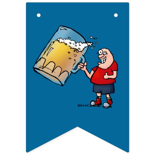 Funny 21st Birthday Beer Cartoon Vlaggetjes (Derde vlag)