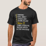 Funny 21St Birthday Gift 21 Years Old Quarantine 2 T-shirt<br><div class="desc">Funny 21st Birthday Gift 21 Years Old Quarantine 2021 T-shirt</div>