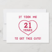 Funny 21st Birthday Gifts (Hart) Kaart (Voorkant)