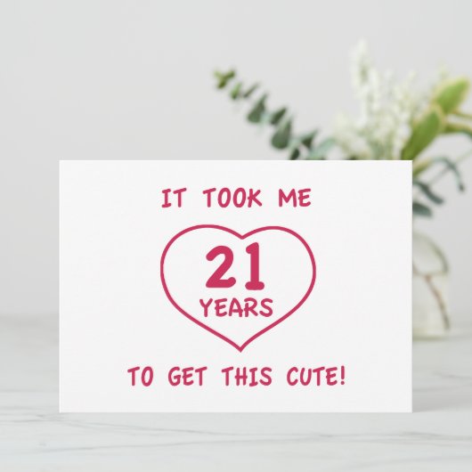 Funny 21st Birthday Gifts (Hart) Kaart (Staand voorkant)