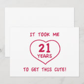 Funny 21st Birthday Gifts (Hart) Kaart (Voorkant / Achterkant)