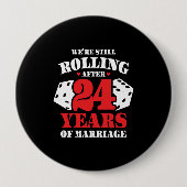 Funny 24e Jubileum koppels gehuwd 24 jaar Ronde Button 4,0 Cm (Voorkant)