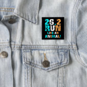 Funny 26.2 marathon vierkante button 5,1 cm (In situ)