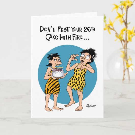 Funny 26th Birthday Kaart (Gele Bloem)