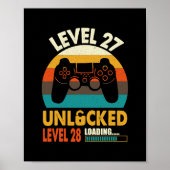 Funny 27th Birthday  Level 27 unlocked Poster (Voorkant)