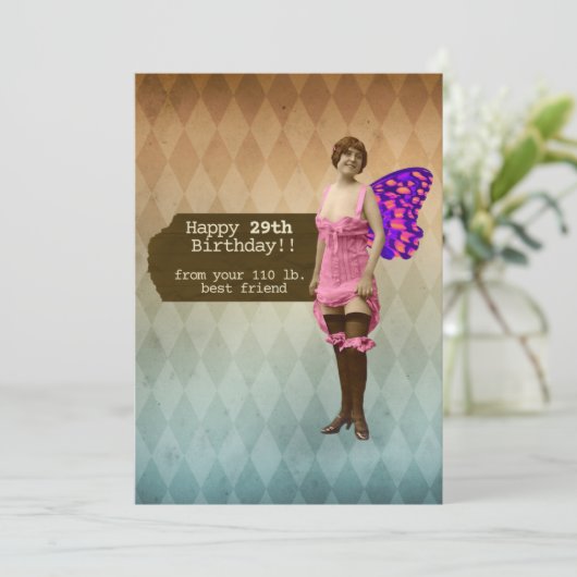 Funny 29 weer Beste Vriendendag. Kaart (Staand voorkant)