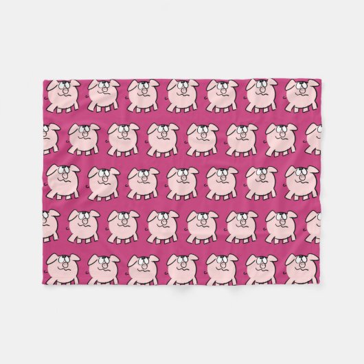 Funny 2 Cartoon Illustratie Varken Kies Kleur FB Fleece Deken (Voorkant (Horizontaal))